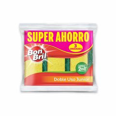 Esponja Bonbril 3u Doble Uso Junior