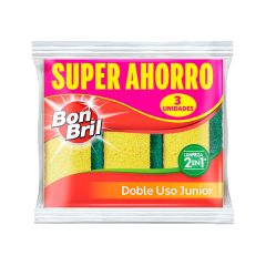 Esponja Bonbril 3u Doble Uso Junior