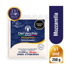 Queso Tipo Mozzarella Del Vecchio Semigraso, Semiduro Bloque x 250gr