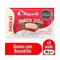 Snack De Queso Con Bocadillo Alquería X 49gr X 3 Unidades