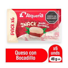 Snack De Queso Con Bocadillo Alquería X 49gr X 6 Unidades