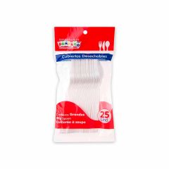 Cucharas Grandes Desechables Domingo x 25 Unidades