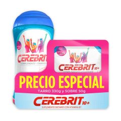Complemento Vitamínico Cerebrit 10+ Tradicional x 330gr + Sobre x 50gr Precio Especial