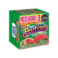 Gelatina En Polvo Frutiño Sabor A Fresa-Sandía, Fresa Y Frutos Rojos x 42gr x 3 Unidades Precio Ahorro