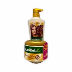 Shampoo Nutribela 15 x 400ml + Tratamiento Nutribela 15 x 300ml Reparación Intensiva Súper Oferta