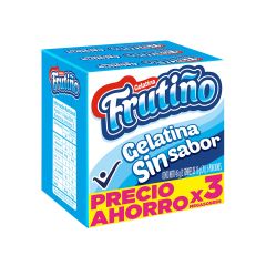 Gelatina Frutino 15G 3Un S/Sabor