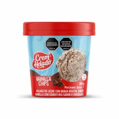 Helado Crem Helado De Leche Vainilla Chips Tarro X 300gr