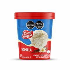 Helado Crem Helado De Leche Vainilla Tarro X 600gr