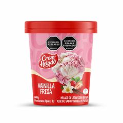 Helado Crem Helado De Leche Vainilla Fresa Tarro X 600gr