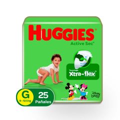 Pañales Huggies Active Sec Xtra Flex Etapa 3/G x 25 Unidades