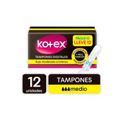 Tampon Kotex 12u Medio Digital