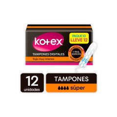 Tampon Kotex 12u Super Digital