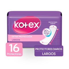 Protectores Kotex Diarios Extraprotección Largos x 16 Unidades