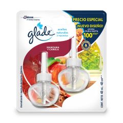Repuesto De Ambientador Glade Aceite Natural Aroma Manzana Y Canela x 21ml x 2 Unidades