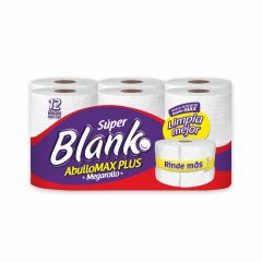 Papel Higiénico Súper Blanko Max Suavecito Triple Hoja X 12 Unidades