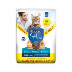 Alimento Para Gato Cat Chow Vida Sana Sabor A Salmón Y Pollo Pague 1000gr Lleve 1300gr