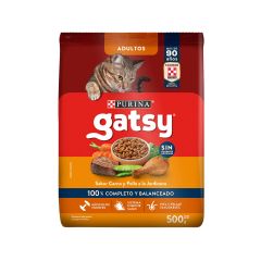 Alimento Para Gato Gatsy Adultos Sabor A Carne Y Pollo x 500gr