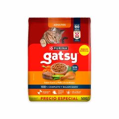 Alimento Gatsy 500g Adulto Car/poll P/es