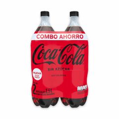 Bebida Gaseosa Coca Cola Sin Azúcar Pet x 2500ml x 2 Unidades Combo Ahorro