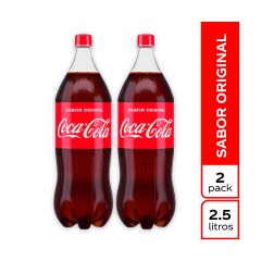 Bebida Gaseosa Coca Cola Sabor Original Pet x 2500ml x 2 Unidades