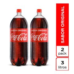 Bebida Gaseosa Coca Cola Sabor Original Pet x 3000ml x 2 Unidades