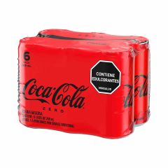 Bebida Gaseosa Coca Cola Zero Lata X 269ml X 6 Unidades