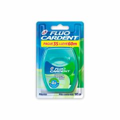 Seda Dental Fluo Cardent Limpieza Máxima Menta Con Cera Pague 35mts Lleve 60mts