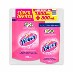 Desmanchador Gel Multiusos Vanish Ropa Color Doypack x 1800ml + 800ml Súper Oferta
