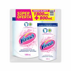Desmanchador Gel Multiusos Vanish Blanco Total Doypack x 1800ml + 800ml Súper Oferta
