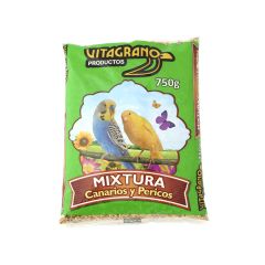 Alimento Mixtura Para Canarios Y Pericos Vitagrano x 750gr