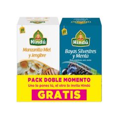 Aromáticas Hindú Manzanilla Miel Y Jengibre X 18gr X 20 Sobres Gratis Bayas Silvestres Y Menta X 20gr