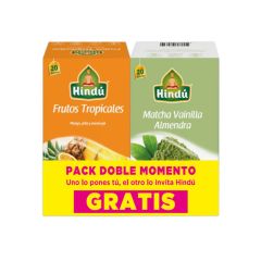 Aromáticas Hindú Frutos Tropicales Mango, Piña Y Maracuyá X 20gr X 20 Sobres Gratis Matcha Vainilla Almendra X 26g