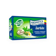 Aromáticas Jaibel Surtida Limonaria, Yerbabuena, Manzanilla Y Cidrón x 15gr x 20 Sobres
