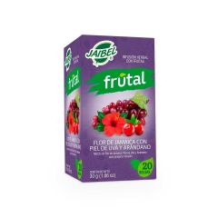 Aromáticas Jaibel Frutal Flor De Jamaica Con Piel De Uva Y Arándano x 30gr x 20 Sobres