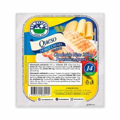 Queso Doble Crema El Zarzal Tajado Bolsa x 250gr x 14 Tajadas