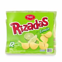 Papas Rizadas Sabor A Limón x 300gr x 12 Unidades