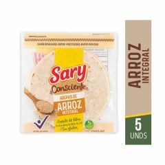 Arepas De Arroz Integral Sary Consciente Sin Gluten x 375gr x 5 Unidades