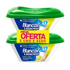 Lavaplatos En Crema Blancox Lozacrem Limón Y Aloe x 450gr x 2 Unidades Mega Oferta