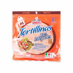Tortillinas Bimbo 100% Integrales Tamaño M x 250gr x 8 Unidades