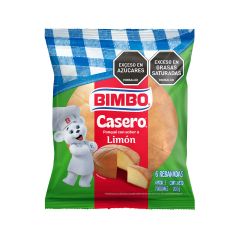 Ponqué Bimbo Casero Sabor A Limón X 200gr X 6 Porciones