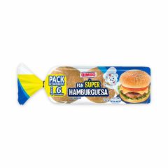 Pan Súper Hamburguesa Bimbo Con Ajonjolí x 525gr x 6 Unidades