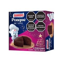 Ponqué Bimbo Sabor A Vino X 260gr X 4 Porciones Edición Navidad