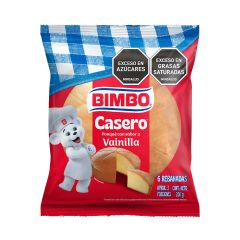 Ponqué Bimbo Casero Sabor A Vainilla X 200gr X 6 Porciones