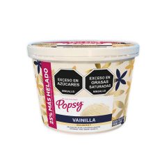 Helado Gourmet Popsy Sabor Vainilla X 750gr Edición Limitada