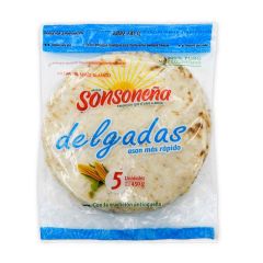 Arepas De Maíz Blanco Sonsoneña Tipo Delgada x 450gr x 5 Unidades