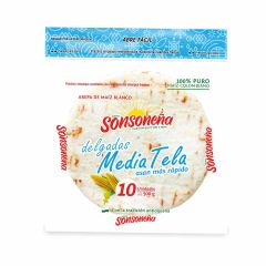 Arepas De Maíz Blanco Sonsoneña Tipo Media Tela Delgada x 500gr x 10 Unidades