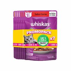 Alimento Húmedo Para Gato Whiskas Adultos Sabores Surtidos X 85gr X 7 Unidades Promopack