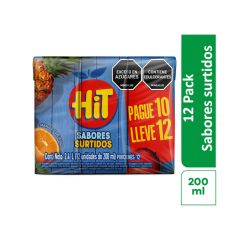 Jugo Hit Sabores Surtidos Tetra x 200ml Pague 10 Lleve 12 Unidades