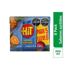 Jugo Hit Sabores Surtidos Tetra x 200ml Pague 5 Lleve 6 Unidades