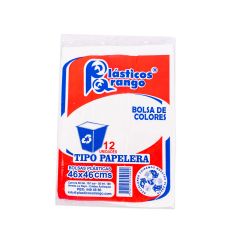 Bolsa Plástica Para Basura Tipo Papelera Arango 46x46cm X 12 Unidades